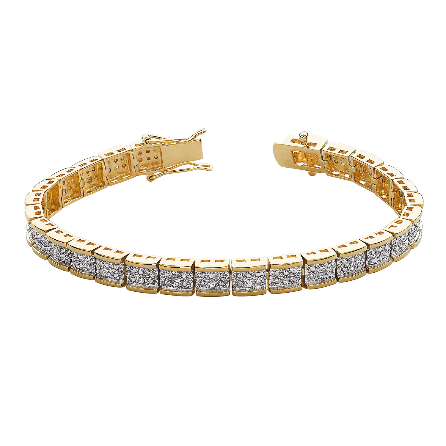 1/4 Carat Genuine Diamond Two-Tone Glamour Tennis Bracelet 7 in