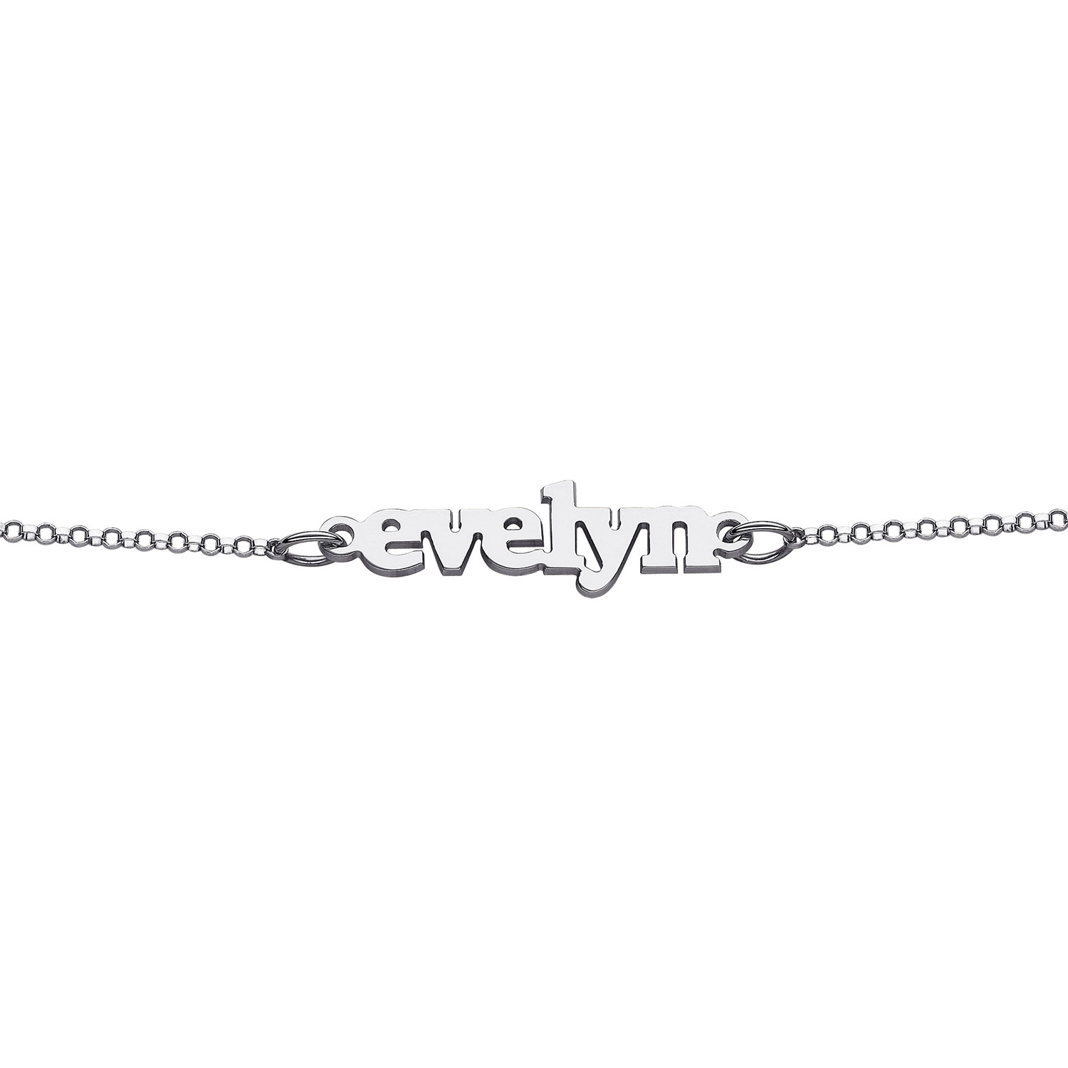 ELIZABETH EDMONDS Sterling Silver Lowercase Name Bracelet