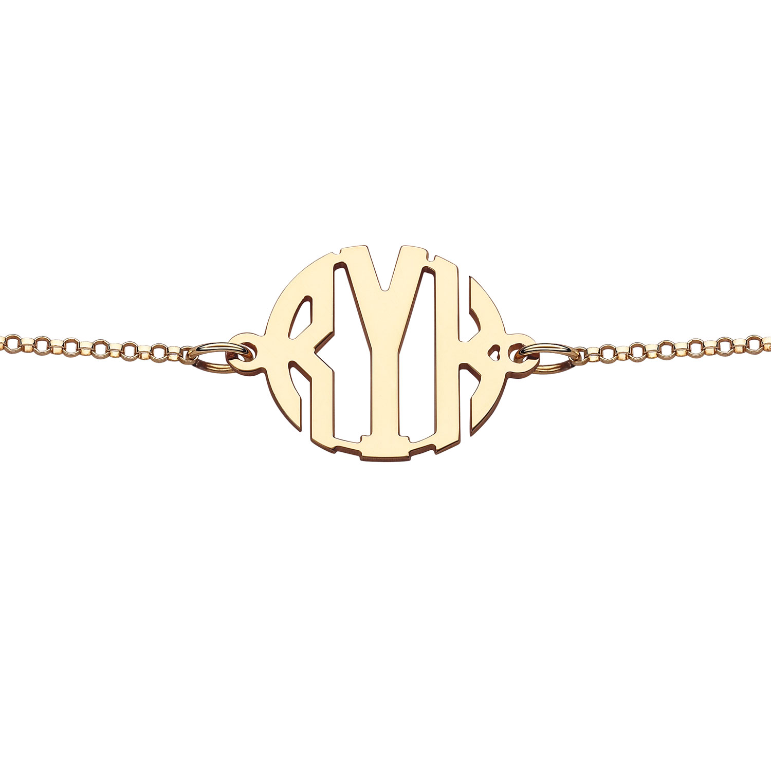 ELIZABETH EDMONDS Gold over Sterling Circle Monogram Bracelet