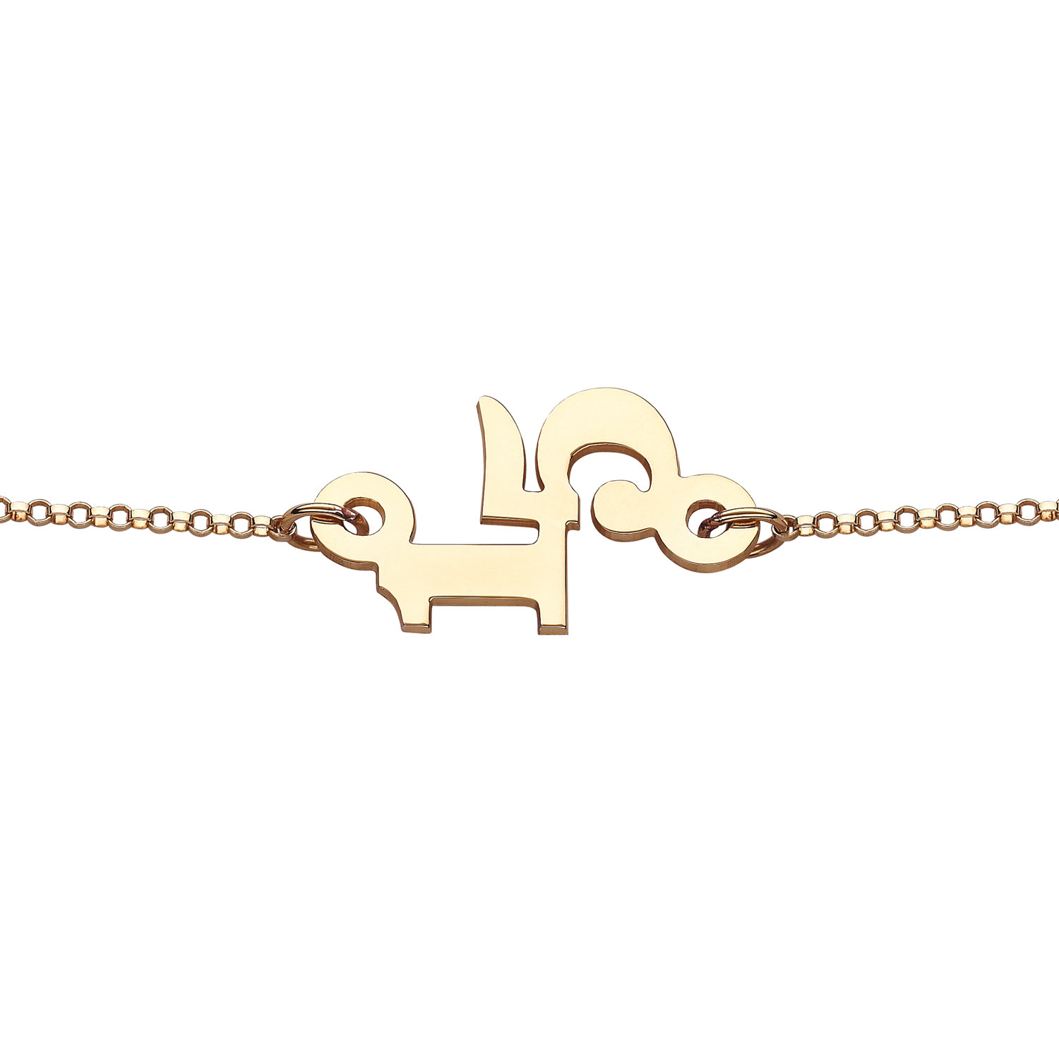 ELIZABETH EDMONDS Gold over Sterling Personalized Number Bracelet