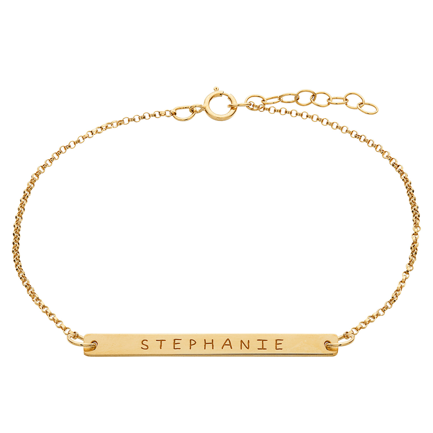 ELIZABETH EDMONDS Gold over Sterling Silver Name Bar Bracelet
