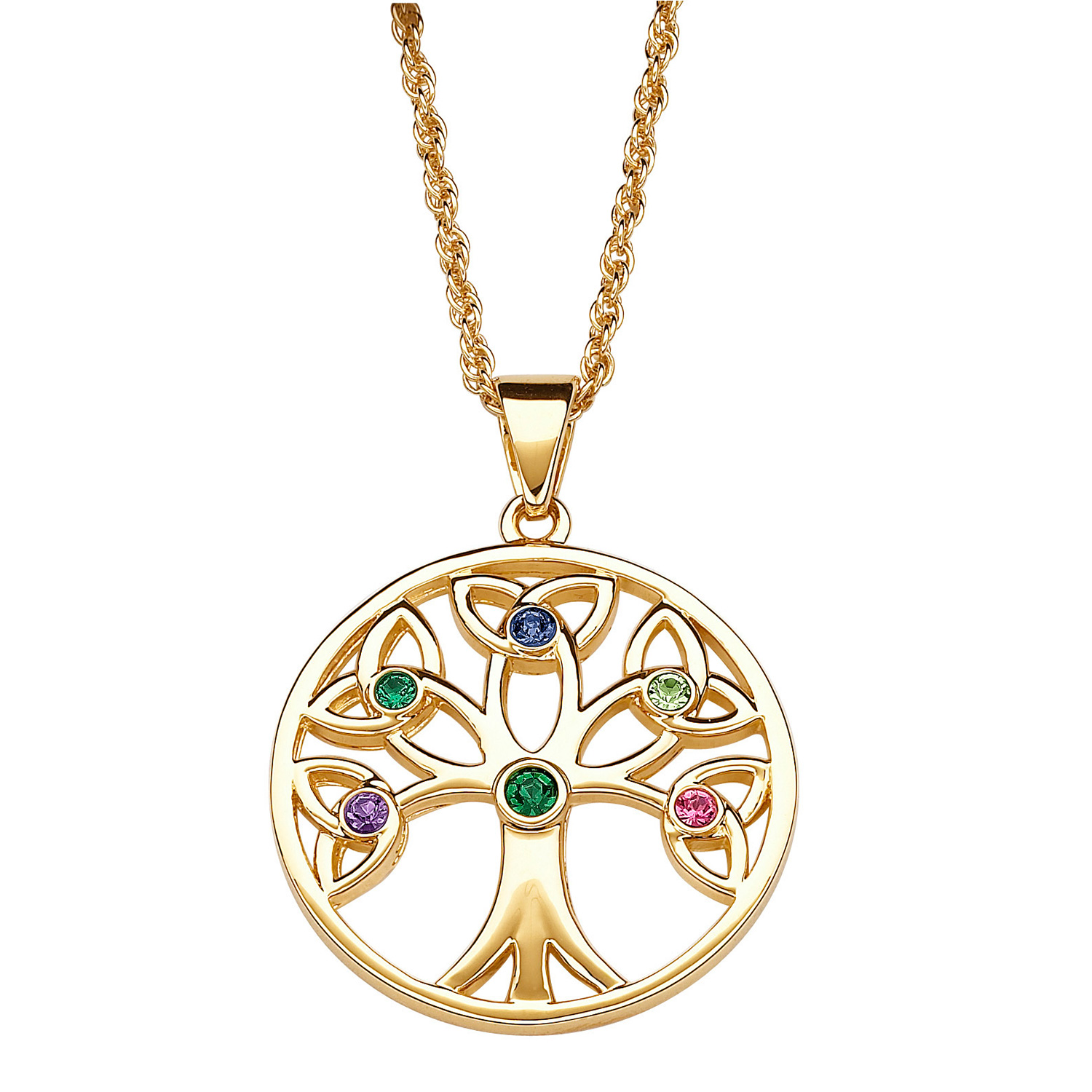 Family Birthstone Tree of Life Necklace