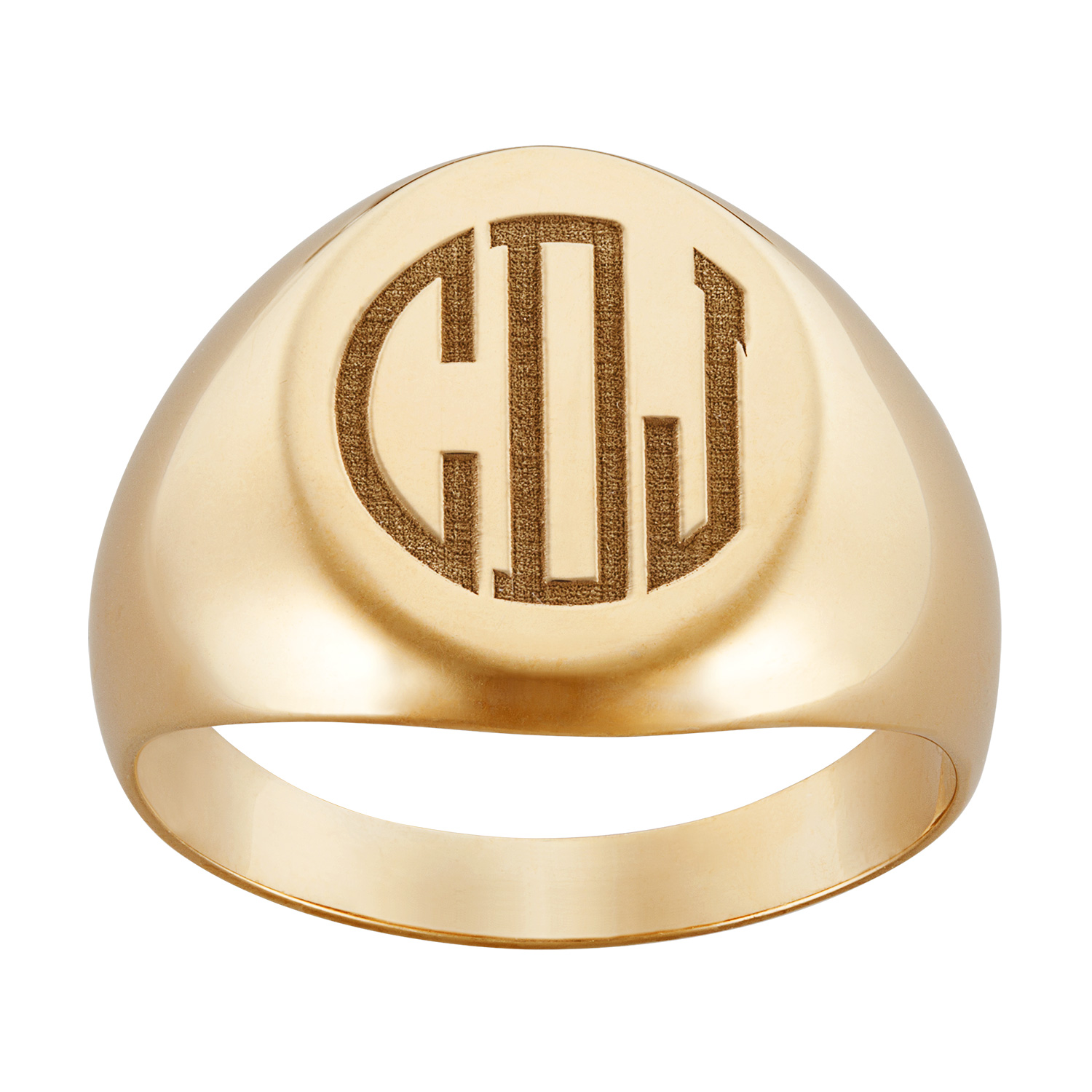 Gold over Sterling Men's Monogram Ring