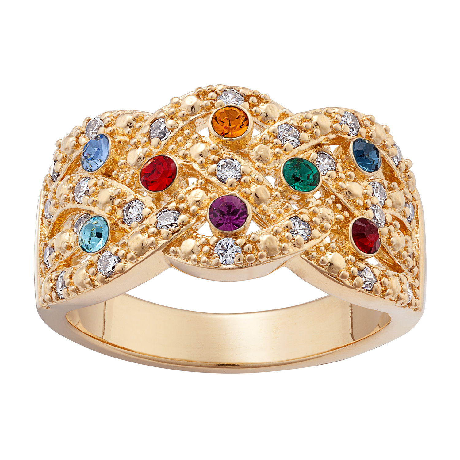 Mother's Braided Birthstone Ring